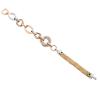 <span class='ref_item'>183 -</span> <span class="object_title">PULSERA EN ORO TRICOLOR 14KT Y DIAMANTES</span>  <p><span class="technical_description">Pulsera realizada en oro tricolor de 14kt. Compuesta por eslabones ovales y redondos en los tres oros (blanco, amarillo, rosado). Uno de los eslabones triple aro con diamantes en talla brillante, engastados en grano y chatón, con un peso total aprox de 0.50ct. Parte de red flexible con dos cabujones de piedra natural negra.<br/>Cierre: Reasa náutica<br/>Longitud: 18cm</span><br>Peso: <span class="PESO_HCES1">13</span> <span class="PESOUMED_HCES1">gr.</span><br></p>