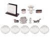 <span class='ref_item'>222 -</span> <span class="object_title">LOTE DE 13 OBJETOS EN PLATA 925 M/M</span>  <p><span class="technical_description">- Servilletero con soporte de madera, frontal en plata<br/>- Mechero. No funciona<br/>- Copa con asas<br/>- Cinco platitos<br/>- Dos servilleteros<br/>- Dos figuras de perro y cordero<br/>- Salero<br/>Peso total bruto: 905gr</span><br></p>