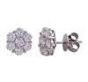 <span class='ref_item'>100 -</span> <span class="description">PENDIENTES ROSETA EN PLATA DE LEY Y MOISSANITAS</span>  <p><span class="description">Pareja de pendientes realizados en plata de ley. Diseño de roseta formada por moissanitas en talla brillante con peso total aprox 1.50ct. Cierre: Presión Peso: 2,60 gr.</span></p>