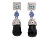 <span class='ref_item'>25 -</span> <span class="object_title">PAREJA DE PENDIENTES REALIZADOS EN ORO BLANCO 9KT, TOPACIOS, ZAFIRO, ONYX Y DIAMANTES</span>  <p><span class="technical_description">Pareja de pendientes largos con movimiento realizados en oro blanco de 9kt. Con topacios con peso total aprox (0,2 ct), zafiro azul con peso total aprox. (1,2ct), onyx con peso total aprox. (20ct) y diamantes con peso total aprox (0,55.ct)<br/>Cierre: presión<br/>Longitud: 3,5cm<br/>ref. 15099-1</span><br>Peso: <span class="PESO_HCES1">9,40</span> <span class="PESOUMED_HCES1">gr.</span><br></p>