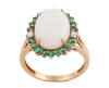 <span class='ref_item'>206 -</span> <span class="object_title">SORTIJA EN ORO DE 18KT CON UN ÓPALO, ESMERALDAS Y DIAMANTES</span>  <p><span class="technical_description">Sortija en oro de 18kt con un ópalo en talla cabujón con peso total aprox (3.50ct), rodeado de esmeraldas en talla redonda con peso total aprox (0.60ct) y dos diamantes con peso total aprox (0.10ct).<br/>Medida sortija: 14</span><br>Peso: <span class="PESO_HCES1">4,60</span> <span class="PESOUMED_HCES1">gr.</span><br></p>
