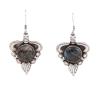 <span class='ref_item'>20 -</span> <span class="object_title">PENDIENTES LARGOS EN PLATA 800 Y LABRADORITAS</span>  <p><span class="technical_description">Pendientes largos realizados en plata 800 adornados con labradoritas en talla cabujón.<br/>Longitud: 6cm<br/>Cierre: gancho</span><br>Peso: <span class="PESO_HCES1">17</span> <span class="PESOUMED_HCES1">gr.</span><br></p>