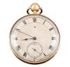 <span class='ref_item'>235 -</span> <span class="object_title">RELOJ BREGUET A PARIS DE BOLSILLO EN ORO MACIZO DE 18KT. CUERDA POR LLAVE.</span>  <p><span class="technical_description">Reloj Breguet a París de bolsillo realizado en oro macizo de 18kt. Repetición horas y cuartos. Esfera plateada con numeración romana y segundero a las seis. Iniciales en la parte posterior G. M. J. H. Movimiento de llave. Se acompaña de dos llaves. Diámetro: 50m. En estado de marcha.</span><br>Peso: <span class="PESO_HCES1">84</span> <span class="PESOUMED_HCES1">gr.</span><br></p>