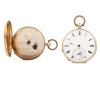 <span class='ref_item'>175 -</span> <span class="object_title">RELOJ LEPIN DE BOLSILLO "  PATEK & CIE." (ANTERIOR A LA FUSICIÓN CON PHILIPPE)  EN ORO DE 18 KT. CUERDA A LLAVE</span>  <p><span class="technical_description">Reloj lepin de bolsillo en oro de 18 kt. PATEK & CIE. GENEVE, anterior a la fusión con PHILIPPE en 1851. Esfera de porcelana blanca con número romanos .Agujas en acero azul , segundero a las 6.<br/>Decoración grabada en la tapa con motivos de fantasía con un pájaro y flores. Diametro 44 mm.<br/>Guardapolvo en metal y dos bocallaves, Nª 11418.Cuerda a llave.<br/>En estado de marcha.<br/>Ref:  2.35.2096<br/>Peso total: 51 gr</span><br></p>