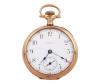 <span class='ref_item'>100 -</span> <span class="object_title">RELOJ DE BOLSILLO AMERICANO ELGIN</span>  <p><span class="technical_description">Fabricado en oro de 14 KT. para dama. Esfera de porcelana blanca con numeración arábiga en negro para las horas y en rojo para los minutos, segundero a las seis, agujas pavonadas. Tapa posterior con iniciales. Sistema remontoir. Diámetro: 35 mm. En estado de marcha. Peso total: 27gr</span><br></p>
