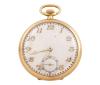 <span class='ref_item'>95 -</span> <span class="object_title">RELOJ LEPINE SUIZO REMONTOIR DE ORO DE 18KT</span>  <p><span class="technical_description">Realizado en oro de 18 kt. Movimiento remontoir. Con tapa guardapolvo. Esfera beige con numeración arábiga de oro, al igual que las agujas, tipo breguet. Ventana segundero a las seis. Diámetro: 46 mm. En estado de marcha. Peso total: 51.4 gr</span><br></p>