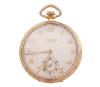 <span class='ref_item'>76 -</span> <span class="object_title">RELOJ LEPINE DE BOLSILLO SUIZO ARISTON EN ORO 18 KT. REMONTOIR.</span>  <p><span class="technical_description">Realizado en oro de 18 kt. Movimiento remontoir. Caja redonda y bisel con decoración vegetal en relieve. Diámetro: 47 mm. Esfera color champagne firmada ARISTON SUIZA, con numeración arábiga en dorado y segundero a las seis. Tapa posterior con decoración guilloché y reserva central para grabar, contrastado y numerado 1618217. Guardapolvo en metal con la misma numeración. Maquinaria firmada ARISTON. En estado de marcha. Cristal que cubre la esfera suelto. Peso total: 62,4 gr.</span><br></p>