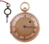 <span class='ref_item'>81 -</span> <span class="object_title">RELOJ DE BOLSILLO FRANCÉS, SISTEMA CATALINA, EN ORO 18 KT. CA. 1800</span>  <p><span class="technical_description">Realizado en oro de 18 kt. Sistema de carga cuerda - llave (se adjunta llave). Caja redonda y bisel reticulado. Diámetro: 42 mm. Esfera dorada con numeración romana y agujas tipo breguet. Tapa posterior con decoración guilloché. Con contrastes. Numerado 1218. Necesita ajuste.<br/>Peso total: 48,8 gr.</span><br></p>