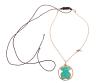 <span class='ref_item'>121 -</span> <span class="object_title">COLGANTE Y CADENA  MIXTA DE"TOUS"CON OSO  MONOGRAM EN AMAZONITA, PARTE EN PLATA 925 DORADA , Y PARTE EN CUERO</span>  <p><span class="technical_description">Colgante con cadena mixta de "Tous". El colgante en forma circular y en el centro oso monogram de Tous en amazonita, esta realizado en plata 925 Vermeil dorada, cerca del colgante cadena barbada en plata 925 dorada con adorno de pequeña perla y pequeño rubí, osito de Tous con firma y ley de plata, lleva cierre de reasa. Se alarga con cordón de cuero terminado en dos bonitas de plata. Longitud total: 60 cm<br/>Peso: 10,7 gr</span><br></p>