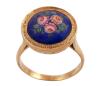 <span class='ref_item'>15 -</span> <span class="object_title">SORTIJA VINTAGE EN ORO DE 18 KT.  CON DISEÑO FLORAL ESMALTADO</span>  <p><span class="technical_description">Sortija vintage realizada en oro de 18kt. con diseño de flores esmaltadas en su parte central y bisel con terminación matizada.<br/>Medida sortija: 12</span><br>Peso: <span class="PESO_HCES1">5</span> <span class="PESOUMED_HCES1">gr.</span><br></p>