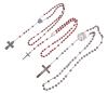 <span class='ref_item'>41 -</span> <span class="object_title">LOTE DE TRES ROSARIOS, DOS DE ELLOS EN METAL PLATEADO Y EN PLATA BAJA, CON CUENTAS DE METAL, PETALOS COMPRIMIDOS Y SEMILLAS</span>  <p><span class="technical_description">Lote compuesto por tres Rosarios antiguos, dos de ellos realizados en metal plateado, uno todo el de metal y el otro con cuentas esféricas de color rojizo hechas de pétalos de rosa comprimidos, el tercero esta realizado en plata baja y compuesto por semillas. Longitud: Rosario todo de metal: 60 cm. Rosario pétalos de rosa comprimidos: 45 cm y Rosario de semillas: 49 cm</span><br>Peso: <span class="PESO_HCES1">91,10</span> <span class="PESOUMED_HCES1">gr.</span><br></p>