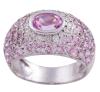 <span class='ref_item'>208 -</span> <span class="object_title">SORTIJA EN ORO DE 18 KT CON ZAFIRO ROSA SÍNTETICO, DIAMANTES Y PEIDRA ROSAS</span>  <p><span class="technical_description">Sortija bombé realizada en oro de 18 kt. con zafiro rosa sintético central en talla oval con orla de diamantes en talla brillante con peso total aprox: 0.10 ct y cuajado en toda la zona bombé de piedras rosas<br/>Medida sortija: 13<br/>Ref .Antigua:1.76.9205</span><br>Peso: <span class="PESO_HCES1">9,10</span> <span class="PESOUMED_HCES1">gr.</span><br></p>