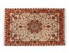 <span class='ref_item'>188 -</span> <span class="object_title">ALFOMBRA PERSA EN LANA DE ALTA CALIDAD ANUDADA A MANO.</span>   <p><span class="technical_description">Alfombra persa realizada en lana de alta calidad y anudada a mano. Decorada con un medallón central y detalles florales en tonos crema y rojo anaranjado. Con flecos en lados cortos. Medidas con flecos: 158cm x 102,5cm.</span><br></p>