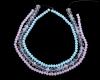 <span class='ref_item'>95 -</span> <span class="object_title">TRES HILOS DE CUENTAS FACETADAS DE CRISTALES,UNO EN COLOR BLANCO ,OTRO EN ROSADO Y EL TERCERO EN AZUL CELESTE</span>  <p><span class="technical_description">Lote compuesto por tres hilos de cristales facetatos en color blanco , rosado y azul celeste <br/>El de cristales blancos calibrados aprox. en 12 mm con longitud: 42 cm y peso: 76,3 gr<br/>El de cristales rosados calibrados aprox. en 7,8 mm , longitud: 43 cm y peso: 32.2 gr<br/>El de cristales azul celeste calibrados aprox. en 7,8 mm , longitud: 40 cm y peso: 31,4 gr<br/>Peso total: 139,9 gr</span><br></p>