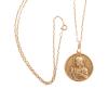 <span class='ref_item'>192 -</span> <span class="object_title">MEDALLA ESCAPULARIO Y CADENA EN ORO DE 18 KT</span>  <p><span class="technical_description">Medalla Escapulario y cadena realizadas en oro de 18 kt. La medalla con diámetro de 25 mm lleva en una de sus caras la imagen de la Virgen y en el otro la imagen del Sagrado Corazón de Jesús , a los lados aparece la grabación :"M. V" y  "8 - 7 61". La cadena de eslabón barbado lleva cierre de reasa y longitud de 60 cm</span><br>Peso: <span class="PESO_HCES1">11,7</span> <span class="PESOUMED_HCES1">gr.</span><br></p>