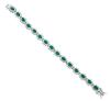 <span class='ref_item'>7 -</span> <span class="object_title">PULSERA EN PLATA DE LEY 925 CON PIEDRAS VERDES  IMITACIÓN  Y CIRCONITAS</span>  <p><span class="technical_description">Pulsera realizada en plata de ley 925, de diseño clásico y articulado, esta formada por tallas ovales de piedras verdes imitación esmeralda , con adorno de orla de circonitas<br/>Cierre: Caja con lengüeta y doble ocho de seguridad<br/>Longitud: 16 cm</span><br>Peso: <span class="PESO_HCES1">13,4</span> <span class="PESOUMED_HCES1">gr.</span><br></p>