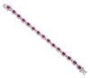 <span class='ref_item'>61 -</span> <span class="object_title">PULSERA EN PLATA DE LEY 925 CON RUBIES SÍNTETICOS Y CIRCONITAS</span>  <p><span class="technical_description">Pulsera realizada en plata de ley 925, de diseño clásico y articulado, esta formada por rubíes sintéticos en talla oval con adorno de orla de circonitas<br/>Cierre: Caja con lengüeta y doble ocho de seguridad<br/>Longitud: 16 cm</span><br>Peso: <span class="PESO_HCES1">13,6</span> <span class="PESOUMED_HCES1">gr.</span><br></p>