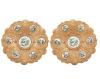 <span class='ref_item'>117 -</span> <span class="object_title">PAREJA DE PLATOS DECORATIVOS ANTIGUOS DE BRONCE CON INCRUSTACIONES DE PORCELANA ESMALTADA.</span>   <p><span class="technical_description">Pareja de platos decorativos realizados en bronce con 7 incrustaciones de porcelana esmaltada. Una mas grande en la parte central y 6 alrededor. Cada uno de estos medallones de porcelana presenta escenas pintadas a mano. Pequeña falta en uno de los medallones de ambos platos. Medidas: 32cm de diámetro. Peso total: 3391.2 gr</span><br></p>