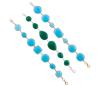 <span class='ref_item'>115 -</span> <span class="object_title">TRES PULSERAS EN PLATA DE LEY 925 DOS  DE ELLAS DORADAS CON  PIEDRAS FACETADAS EN AZUL Y EN VERDE</span>  <p><span class="technical_description">Lote compuesto por tres pulseras realizadas en plata de ley 925, dos de ellas doradas<br/>Las componen eslabones formados por piedras facetadas en color azul y en una de ellas de tonos verdes <br/>Cierres: Mosquetón. Longitud: 19 cm las azules y 17 cm la de piedras verdes</span><br>Peso: <span class="PESO_HCES1">43</span> <span class="PESOUMED_HCES1">gr.</span><br></p>