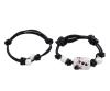 <span class='ref_item'>82 -</span> <span class="object_title">DOS PULSERAS EN CUERO NEGRO CON ADORNOS DE CERAMICA Y PERLAS CULTIVADAS</span>  <p><span class="technical_description">Lote compuesto por dos pulseras realizados en cuero negro. Una de ellas esta adornada por una pieza cilíndrica de cerámica de color blanco y motivos negros y rosas y también por dos perlas cultivadas de color blanco calibrada aprox. en 12,5 mm. Medida adaptable<br/>La otra también en cuero negro, está adornada por dos perlas cultivadas de color blanco calibradas aprox. en 12 mm. Medida adaptable. Las dos llevan nudos decorativos</span><br>Peso: <span class="PESO_HCES1">36,3</span> <span class="PESOUMED_HCES1">gr.</span><br></p>