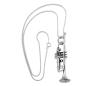 <span class='ref_item'>43 -</span> <span class="object_title">COLGANTE CON FORMA DE TROMPETA Y CADENA EN PLATA DE LEY 925</span>  <p><span class="technical_description">Colgante y cadena realizadas en plata de ley 925. El colgante con forma de trompeta en miniatura con minuciosos detalles. Medidas: 6 cm x 1,5 cm <br/>La cadena con diseño de fino cordón articulado y cierre de reasa. Longitud: 45 cm</span><br>Peso: <span class="PESO_HCES1">13</span> <span class="PESOUMED_HCES1">gr.</span><br></p>