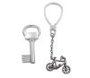 <span class='ref_item'>208 -</span> <span class="object_title">DOS LLAVEROS EN PLATA DE LEY 925, UNO CON FORMA DE LLAVE Y EL OTRO CON MOTIVO DE BICICLETA</span>  <p><span class="technical_description">Lote compuesto por dos llaveros realizados en plata de ley 925. Uno de ellos con forma de llave y sistema de muelle ( en metal) para levantar y poner las llaves. Medidas: 5 cm x 2,5 cm<br/>El otro de diseño tradicional con cadena y mosquetón grande tiene motivo de bicicleta , con detalles minuciosos, las ruedas giran. Medidas: 11 cm x 3,5 cm</span><br>Peso: <span class="PESO_HCES1">32,3</span> <span class="PESOUMED_HCES1">gr.</span><br></p>