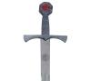 <span class='ref_item'>158 -</span> <span class="object_title">RÉPLICA DE ESPADA DE LOS CABALLEROS TEMPLARIOS.</span>   <p><span class="technical_description">Realizada en metal, con cruz ancorada esmaltada en el pomo de la empuñadura y sello de la orden grabado en la hoja.</span><br></p>
