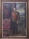 <span class='ref_item'>1 -</span> <span class="object_title">"RETRATO DEL GENERALISIMO FRANCO"</span>   <p><span class="author">Juan de Dios FRANCÉS MEXIA (1873-1954)</span> <br><span class="technique_material">Óleo sobre lienzo</span><br><span class="technical_description">La obra representa un retrato del Generalísimo Franco de cuerpo entero. Fue creada para estar expuesta en lugares públicos como ministerios. Firmado y fechado por el autor en la parte inferior centro-derecha del lienzo.<br/>Enmarcado en un marco de madera con algunas faltas. El marco es mas grande que el lienzo por lo que se ve el borde del lienzo en blanco. Medidas con marco: 225cm x 157cm</span><br></p>