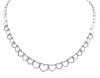 <span class='ref_item'>84 -</span> <span class="object_title">GARGANTILLA EN ORO DE 18 KT. CON MOTIVO DE CORAZONES Y DIAMANTES</span>  <p><span class="technical_description">Gargantilla realizada en oro de 18 kt. articulada con motivos de corazones situados en degradé, en el centro los más grandes y más pequeños hacia los lados. El corazón central y alternados los de ambos lados están adornados por diamantes en talla brillante, con peso total aprox. de 1 ct. Cierre: Caja con lengüeta y ocho de seguridad. Longitud: 38 cm<br/>Ref. 71964</span><br>Peso: <span class="PESO_HCES1">21,5</span> <span class="PESOUMED_HCES1">gr.</span><br></p>