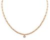<span class='ref_item'>156 -</span> <span class="object_title">GARGANTILLA EN ORO BICOLOR DE 18 KT. Y DIAMANTES</span>  <p><span class="technical_description">Gargantilla realizada en oro bicolor de 18 kt. con detalle central de chatón colgante con un diamante en talla brillante de peso aprox. 0.15 ct. sobre este y a los lados 15 chatones con diamantes en talla brillante y peso total aprox. 0.53 ct. Peso aprox. de todos los diamantes:0.68 ct. Cierre: Caja con lengüeta y ocho de seguridad. Longitud: 42cm<br/>Ref. 77902</span><br>Peso: <span class="PESO_HCES1">25,50</span> <span class="PESOUMED_HCES1">gr.</span><br></p>