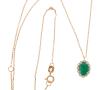 <span class='ref_item'>202 -</span> <span class="object_title">COLGANTE Y CADENA EN ORO DE 18 KT. CON ESMERALDA Y DIAMANTES</span>  <p><span class="technical_description">Colgante y cadena realizados en oro de 18 kt. El colgante con esmeralda central en talla oval con peso aporx. 0.70 ct y orla de diamantes en talla brillante con peso total aprox. 0.20 ct. Cadena de fino eslabón barbado y cierre con reasa. Longitud: 45 cm. Se puede poner también, por asa en la cadena, en 40 cm</span><br>Peso: <span class="PESO_HCES1">1,4</span> <span class="PESOUMED_HCES1">gr.</span><br></p>