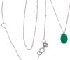 <span class='ref_item'>49 -</span> <span class="object_title">COLGANTE CON CADENA EN ORO DE 18 KT. Y ESMERALDA</span>  <p><span class="technical_description">Colgante con cadena realizados en oro de 18 kt. El colgante con esmeralda central en talla oval engastada en garras con peso aprox. de 0.50 ct. Cadena de fino eslabón barbado y cierre con reasa. Longitud : 45 cm, se puede poner también en 40 cm. por asa en cadena</span><br>Peso: <span class="PESO_HCES1">1,1</span> <span class="PESOUMED_HCES1">gr.</span><br></p>