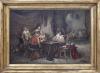 <span class='ref_item'>18 -</span> <span class="object_title">"MOSQUETEROS JUGANDO AL  AJEDREZ"</span>   <p><span class="author">Luigi Georgeo BALDERO (XIX-XX)</span> <br><span class="technique_material">Óleo sobre lienzo</span><br><span class="technical_description">La obra representa una escena de taberna con dos hombres jugando al ajedrez mientras otros observan la partida. Firmado en el ángulo inferior derecho.<br/>Enmarcado en un marco de madera trabajada en dorado. Marco con desperfectos. Medidas con marco: 85 x 112cm</span><br></p>