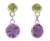 <span class='ref_item'>130 -</span> <span class="object_title">PENDIENTES EN ORO DE 18 KT. CON AMATISTAS  Y PERIDOTOS</span>  <p><span class="technical_description">Pareja de pendientes realizados en oro de 18 kt. con amatistas colgantes en tallas redondas facetadas con peso total aprox.1.53 ct. y en la parte superior peridotos también en tallas redondas facetadas con peso total aprox. 0.60ct. todas ellas engastadas en bisel<br/>Cierre :Presiones de silicona</span><br>Peso: <span class="PESO_HCES1">1,05</span> <span class="PESOUMED_HCES1">gr.</span><br></p>