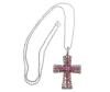 <span class='ref_item'>94 -</span> <span class="object_title">COLGANTE CRUZ ANTIGUA EN ORO DE 18 KT. VISTAS EN PLATA DE LEY 925 Y CORDON EN ORO BAJO CON RUBIES Y DIAMANTES</span>  <p><span class="technical_description">Colgante antiguo con forma de cruz latina realizada en oro de 18 kt. con vistas en plata de ley 925. Cubierta por rubíes en talla cabujón oval y redondo estriados con peso total aprox. 7 ct. y en contorno y asa, sobre vistas en plata, diamantes en talla holandesa con peso total aprox. 1.20 ct.<br/>Cordón realizado en oro bajo con cierre de reasa. Longitud: 60 cm</span><br>Peso: <span class="PESO_HCES1">29,80</span> <span class="PESOUMED_HCES1">gr.</span><br></p>