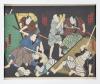 <span class='ref_item'>44 -</span> <span class="object_title">XILOGRAFIA (III) RETRATOS Y ESCENAS DEL TEATRO CLÁSICO JAPONÉS</span>   <p><span class="author">Utagawa TOYOKUNI (Edo, 1769 - 1825)</span> <br><span class="technique_material">Xilografía a color</span><br><span class="technical_description">Titulada y firmada por el autor.<br/>YOKURO TOMIDAYA, SENZYURO SHINADA, ZYUBEI TAKOYAMA, DENNAI YUKUE, ZYOHACHI MIKAMI representando una escena de LA VIDA DE SHIRO MATSUKIYA.<br/>Este es el ejemplar 114-3 de 298.<br/>Enmarcado en marco blanco y metacrilato. Medidas con marco: 42 x 52cm.</span><br></p>