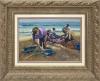 <span class='ref_item'>36 -</span> <span class="object_title">"PESCADORES EN LA TAREA" PLAYA DE VALENCIA.</span>   <p><span class="author">Eustaquio SEGRELLES DEL PILAR (1936-2025)</span> <br><span class="technique_material">Óleo sobre lienzo</span><br><span class="technical_description">La obra muestra a un grupo de pescadores con vestimentas tradicionales trabajando en la arena de la orilla del mar en una playa de Valencia.<br/>Firmado por el autor en el ángulo inferior derecho. Titulado y firmado por el autor al dorso del lienzo.<br/>Enmarcado en un marco de madera tallada dorada y paspartú de madera en tono crema. Medidas con marco: 69 x 86cm</span><br></p>