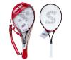 <span class='ref_item'>18 -</span> <span class="object_title">RAQUETA DE TENIS MARCA SENTRA, MODELO TRILLIUM</span>   <p><span class="technical_description">Cuerpo fabricado con una composición de materiales como carbono, grafito e interior cerámico. Con protector en la cabeza de la raqueta. Encordada con cuerda de nailon. Grip de piel sintética. Color rojo.<br/>Acompaña funda térmica original, con cremallera delantera y trasera, y asa para colgar y transportar.<br/>Medidas: 72x28cm</span><br></p>