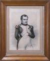 <span class='ref_item'>50 -</span> <span class="object_title">DIBUJO A LÁPIZ Y CARBONCILLO DE NAPOLEÓN BONAPARTE</span>   <p><span class="technical_description">La obra representa al célebre militar y emperador de los franceses Napoleón Bonaparte con un uniforme militar clásico.<br/>Firmado y fechado en el ángulo inferior derecho. (A.Seeler, 1832)<br/>Enmarcado en marco de madera y cristal. Medidas con marco: 42 x 34.5cm</span><br></p>