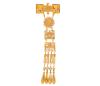 <span class='ref_item'>117 -</span> <span class="object_title">BROCHE CON DISEÑO PRECOLOMBINO EN ORO DE 14 KT</span>  <p><span class="technical_description">Original broche con diseño precolombino realizado en oro de 14 kt. Formado por varias secciones articuladas con motivos de arte prehispánico y un sol central. Cierre de aguja con mecanismo de seguridad. También lleva un asa posterior para utilizar como colgante.<br/>Medidas: 12,50 cm de longitud y 3,80 cm de ancho en la pieza horizontal </span><br>Peso: <span class="PESO_HCES1">19,30</span> <span class="PESOUMED_HCES1">gr.</span><br></p>