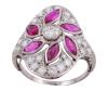<span class='ref_item'>158 -</span> <span class="object_title">SORTIJA LANZADERA EN PLATINO,ESTILO ART DÉCO CON RUBIES Y DIAMANTES</span>  <p><span class="technical_description">Sortija lanzadera realizada en Platino, de estilo Art Déco, con diseño central de flor con rubíes en talla marquise como pétalos con peso total aprox. 0.60 ct. Diamante central en talla brillante con peso aprox. 0.35c ct y cuajado de diamantes en talla brillante con peso total aprox. de 1.15 ct. Peso total aprox. de todos los diamantes: 1.50 ct.<br/>Medida sortija: 14<br/>Ref. 3757</span><br>Peso: <span class="PESO_HCES1">5,50</span> <span class="PESOUMED_HCES1">gr.</span><br></p>