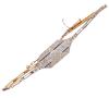 <span class='ref_item'>97 -</span> <span class="object_title">PULSERA ESTILO ART DÉCO EN ORO DE 18 KT. Y PLATINO CON DIAMANTES Y ZAFIROS</span>  <p><span class="technical_description">Delicada pulsera estilo Art Déco realizada en oro de 18 kt. con placa central de forma geométrica decorada con Platino y engastada con diamantes en tallas brillante y rosa con peso total aprox.0.21 ct. y por zafiros calibrados con peso total aprox. 0.15 ct.<br/>Cierre de lengüeta con ocho y cadena de seguridad.<br/>Longitud: 17 cm<br/>Ref: 4896</span><br>Peso: <span class="PESO_HCES1">9,80</span> <span class="PESOUMED_HCES1">gr.</span><br></p>