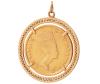 <span class='ref_item'>51 -</span> <span class="object_title">COLGANTE CON REPRODUCCIÓN DE MONEDA EGIPCIA EN ORO DE 900 MM</span>  <p><span class="technical_description">Colgante realizado en oro de 900 mm. que enmarca reproducción de moneda egipcia. En una de sus caras muestra la efigie perfilada de la reina Nefertiti y en el reverso representaciones de pirámides y palmeras, en ambas caras aparecen inscripciones con caracteres árabes .Montada con un bisel protector adornado con cenefa y con asa para colgar. Diámetro: 3,4 cm</span><br>Peso: <span class="PESO_HCES1">13,10</span> <span class="PESOUMED_HCES1">gr.</span><br></p>