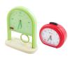 <span class='ref_item'>230 -</span> <span class="object_title">DOS RELOJES DESPERTADORES DE SOBREMESA DE LAS FIRMAS "RHYTHN" Y " NEVIR" MECANISMO DE CUARZO</span>  <p><span class="technical_description">Lote compuesto por dos relojes despertadores de sobremesa delas firmas: "RHYTHN" Y " NEVI R" con diferentes colores, formas y tamaño. Los dos con mecanismo de cuarzo "RHYTHN" de color verde con la esfera también en verde, medidas: 21 cm x 16,5 cm<br/>" NEVI R" de color rojo con esfera den blanco y números arábigos, medidas: 12,5 cm x 13,5 cm<br/>Los dos en estado de marcha</span><br></p>