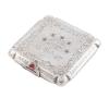 <span class='ref_item'>131 -</span> <span class="object_title">POLVERA VINTAGE EN PLATA DE LEY 800 CON ADORNO DE RUBIES Y TURMALINA</span>  <p><span class="technical_description">Elegante polvera vintage realizada en plata de ley 800, adornada en su dos tapas por motivos cincelados vegetales, rubíes en talla redonda sobre detalle de florero con peso total aprox.0.10 ct. Y sobre la pestaña del broche un cabujón redondo de turmalina con peso aprox.0.40 ct<br/>Medidas: 7,7 cm x 7,7 cm</span><br>Peso: <span class="PESO_HCES1">100,60</span> <span class="PESOUMED_HCES1">gr.</span><br></p>