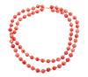 <span class='ref_item'>91 -</span> <span class="object_title">COLLAR CON DOS HILOS DE CUENTAS ESFÉRICAS DE CORAL DEL PACIFICO Y ORO BAJO</span>  <p><span class="technical_description">Collar de dos hilos de cuentas esféricas de coral del Pacífico calibradas aprox. en 11 mm. alternadas con cuantas esféricas pequeñas de oro bajo.<br/>Cierre collar: De mosquetón <br/>Longitud: 50 cm</span><br>Peso: <span class="PESO_HCES1">129,80</span> <span class="PESOUMED_HCES1">gr.</span><br></p>