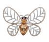 <span class='ref_item'>189 -</span> <span class="object_title">GRAN BROCHE MARIPOSA  DE DISEÑO CALADO ADORNADO POR PEDRERÍA BLANCA, ANARANJADA Y NEGRA</span>  <p><span class="technical_description">Gran broche en metal con forma de mariposa y diseño calado, adorno en las alas de circonitas blancas y anaranjadas y como cuerpo dos tallas grandes de color anaranjado y detalle de los ojos con dos piedras negras. Medidas: 10,5 cm x 7,5 cm<br/>Cierre: Aguja con mecanismo de seguridad</span><br>Peso: <span class="PESO_HCES1">57,60</span> <span class="PESOUMED_HCES1">gr.</span><br></p>