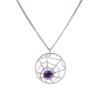 <span class='ref_item'>16 -</span> <span class="object_title">COLGANTE Y CADENA DOBLE "CHAUMET" EN ORO DE 18 KT. CON AMATISTA Y DIAMANTES</span>  <p><span class="technical_description">Colgante y cadena doble "CHAUMET" realizados en oro de 18 kt. El colgante de diseño circular y tela de araña con amatista en cabujón oval de peso aprox.0.45 ct y adorno de diamantes en talla brillante con peso total aprox.0.20 ct. Grabación en la parte posterior: CHAUMET PARIS  953891<br/>Cadena doble de eslabón barbado y cierre de mosquetón, placa grabada con: CHAUMET PARIS. Longitud: 40 cm<br/>Ref: 77071</span><br>Peso: <span class="PESO_HCES1">17,7</span> <span class="PESOUMED_HCES1">gr.</span><br></p>