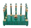<span class='ref_item'>121 -</span> <span class="object_title">PEDESTAL DECORATIVO PARA ESCRITORIO (PIEZA DE ARTESANÍA ÚNICA) EN MALAQUITA CON ORO MACIZO DE 18 KT. ESMALTE Y CORAL</span>  <p><span class="technical_description">Magnifico pedestal decorativo para escritorio de lujo realizado en malaquita formado por nueve columnas salomónicas con bases acanaladas y capiteles corintios realizados en oro macizo de 18 kt. y terminadas en minuciosos jarrones esmaltados en blanco y azul con bordes de cristal de roca. En el centro, cesto con gancho de soporte, para poner fotografía o colgar reloj de bolsillo, realizado en oro macizo de 18 kt. adornado con esmalte y coral. Objeto único y exclusivo de artesanía fina inspirado en los suntuosos despachos de la Rusia imperial. Medidas: 15,5 cm de alto  x 19 cm de largo x 10,5 cm de fondo<br/>Peso aprox. del oro : 140 gr<br/>Peso total: 2.525 gr</span><br></p>