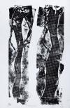 <span class='ref_item'>170 -</span> <span class="object_title">"EL BUHO Y LA BUHA"</span>   <p><span class="author">Inés SANCHEZ COZAR (1942)</span> <br><span class="technique_material">Grabado sobre papel artístico de alto gramaje</span><br><span class="technical_description">Composición abstracta vertical divida en dos grandes franjas texturizadas. La pieza destaca por una rica superposición de tintas negras sobre el fondo blanco del papel representando a un búho y una búha según la autora.<br/>Firmado a lápiz por la autora en el ángulo inferior derecho, titulado igualmente en la parte inferior central y edición: P/E en el ángulo inferior izquierdo.<br/>Medidas: 56 x 38cm</span><br></p>